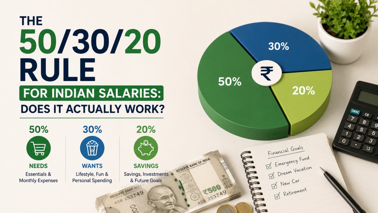 The 50/30/20 rule for Indian salaries — 50% needs, 30% wants, 20% savings