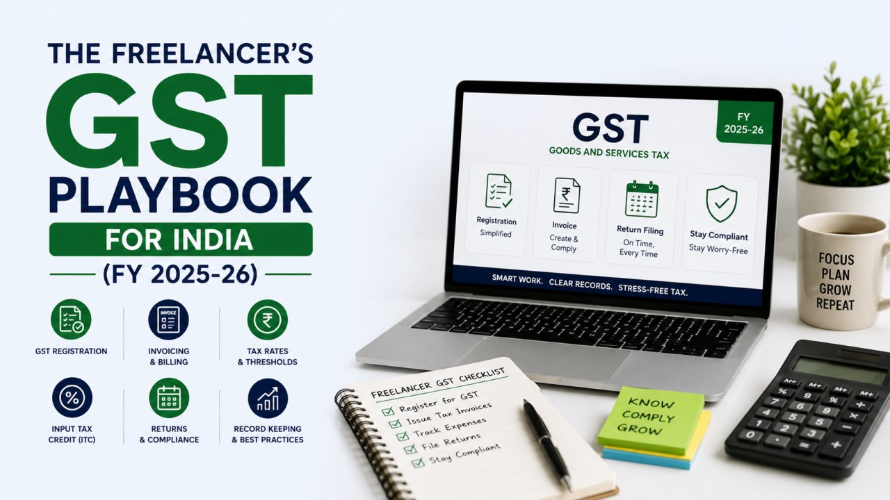 The freelancer's GST playbook for India (FY 2025-26) — registration, invoicing, ITC and returns