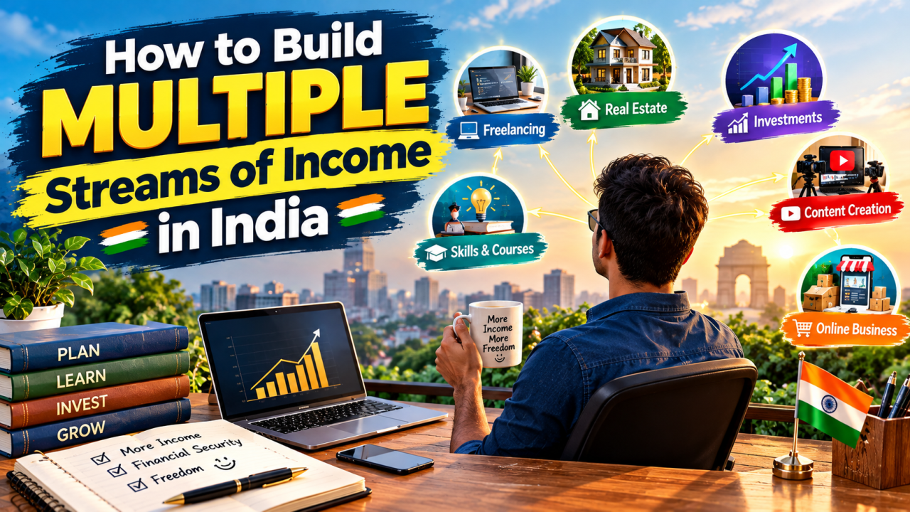 How to build multiple streams of income through freelancing, side businesses, and investments in India