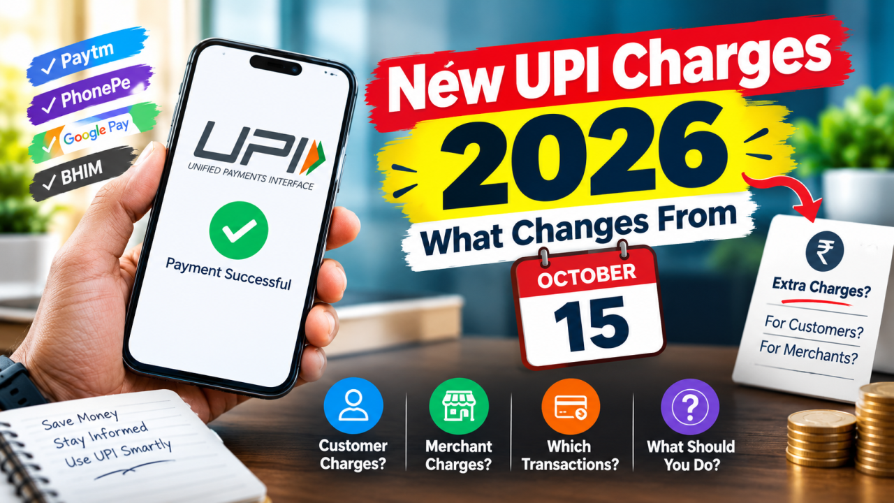 New UPI Charges 2026 explained with October 15 payment rules, merchant fees, and UPI transaction changes in India.