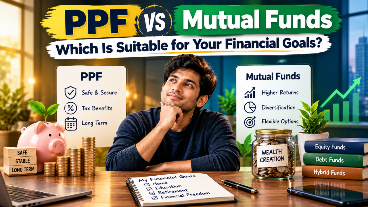 PPF vs mutual funds comparison showing returns, risk, tax benefits, and investment features